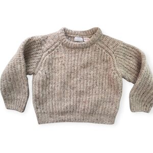 Zara Taupe Crew Neck Sweater